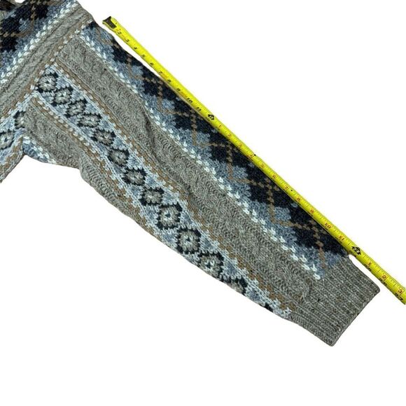 Vintage Brooks Brothers Hand Knit 100% Wool Brown Chunky Cable Crew Sweater XL - Picture 5 of 5